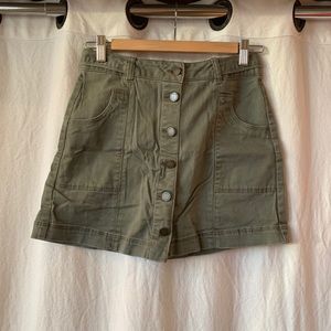 Jolt High Waisted Green Skirt